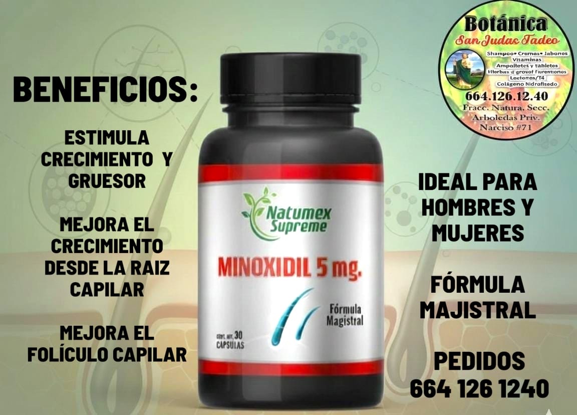 Minoxidil 5 mg cápsulas Botánica San Judas Tadeo